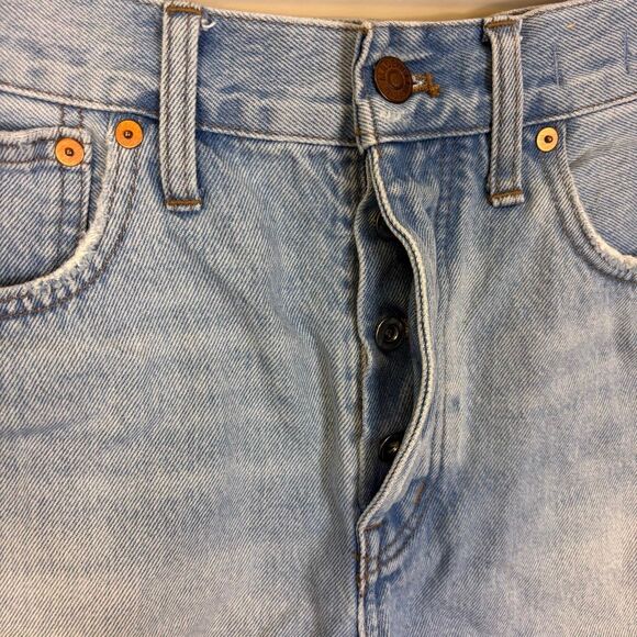 Madewell Relaxed Denim Jean Shorts Hidden Button Fly Raw Hem 27 - Picture 5 of 7